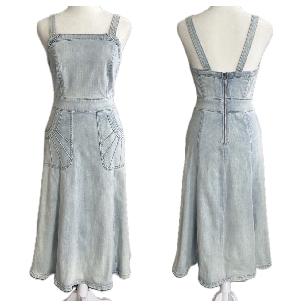 Eva Mendes New York & Company Denim Flare Midi Dress - Picture 2 of 9